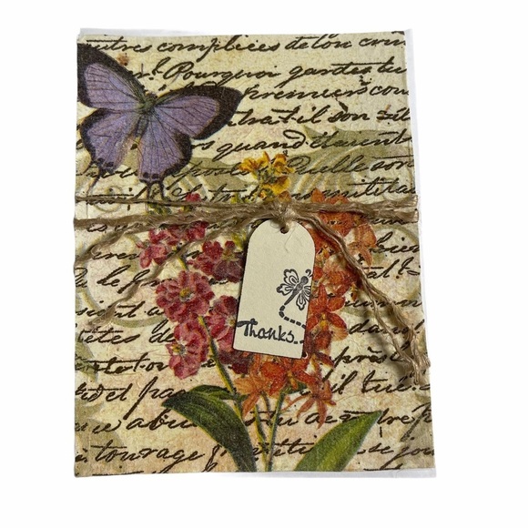 Butterfly Thank You Card Bundle Set of 8 Handmade - Picture 1 of 13